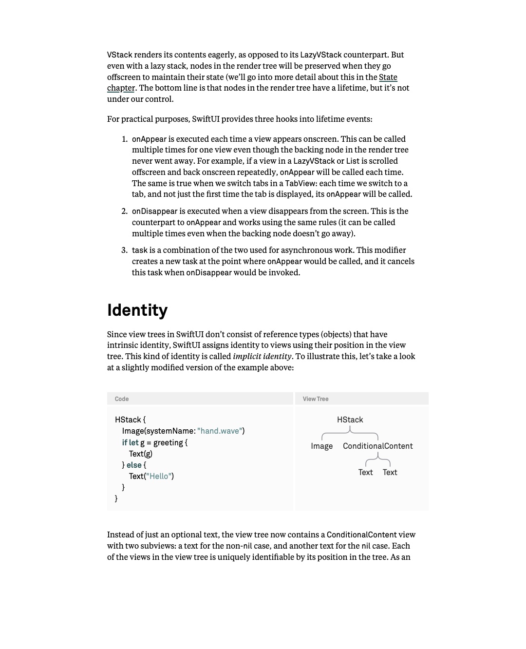 원문 17쪽: lifetime event hook과 if else의 ConditionalContent 구조