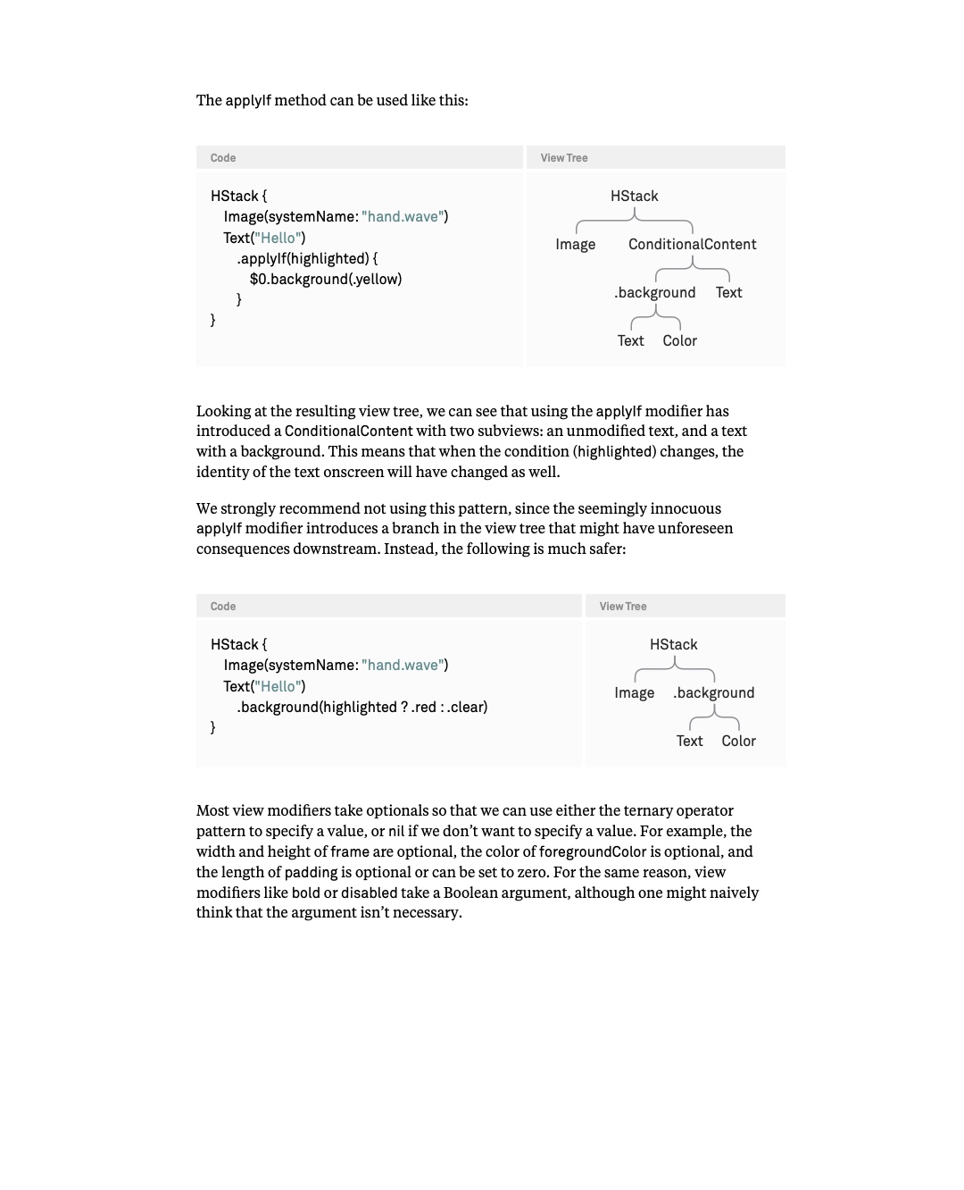 원문 21쪽: applyIf가 추가하는 branch와 modifier 값만 바꾸는 대안