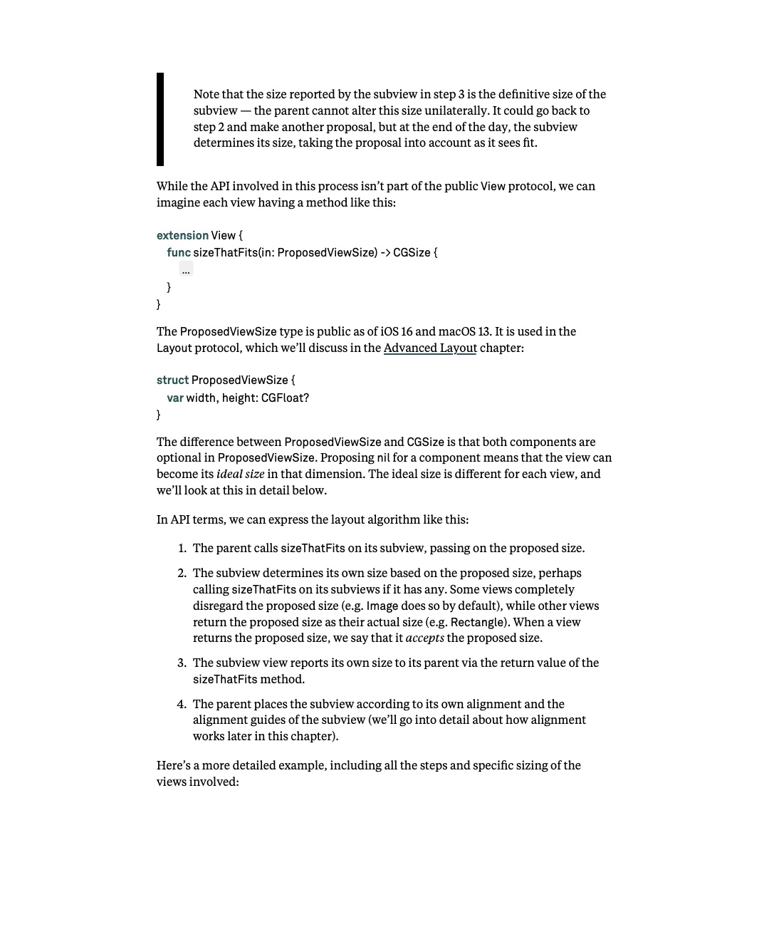 원문 58쪽: ProposedViewSize와 layout algorithm