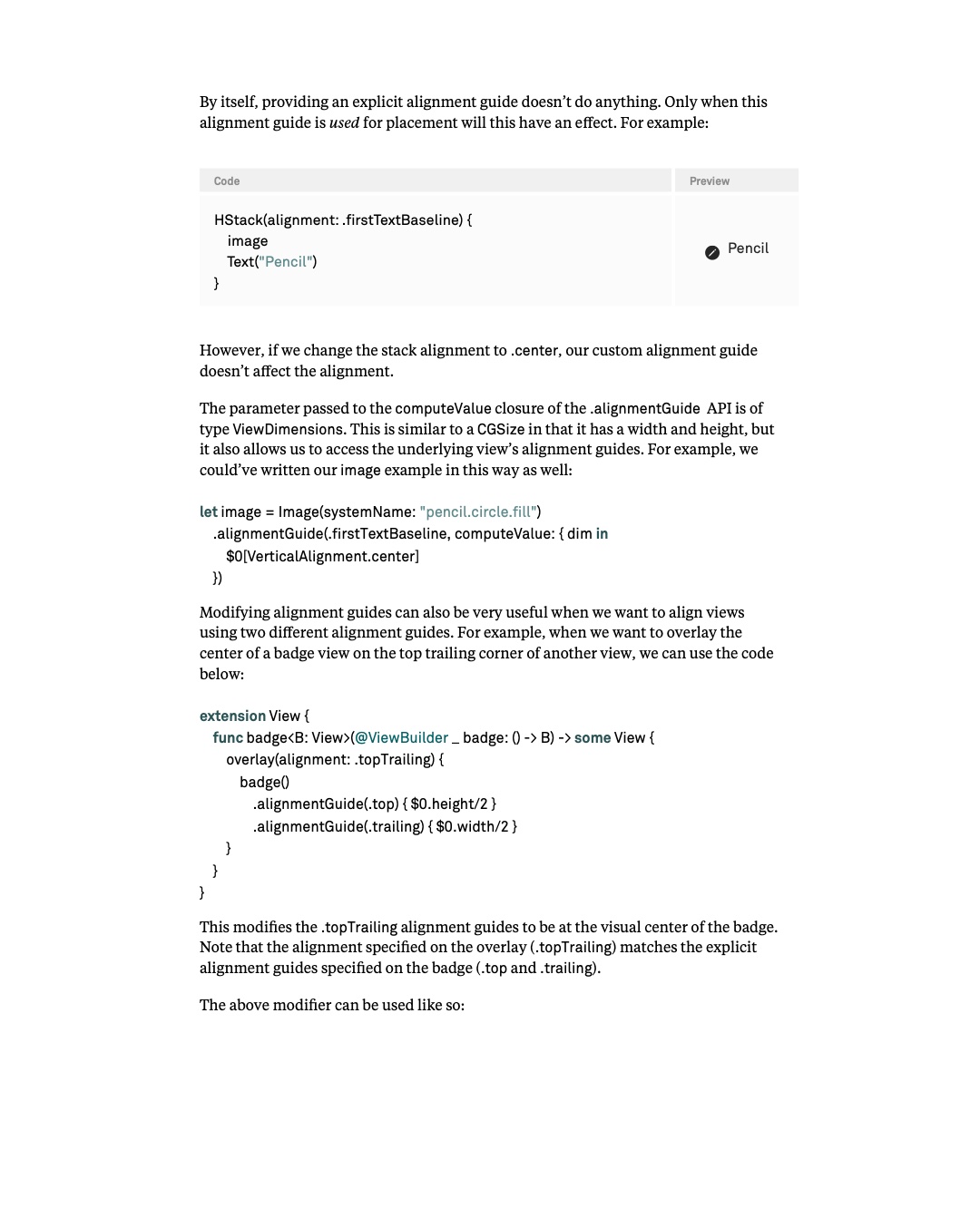 원문 87쪽: Text baseline 정렬과 badge의 alignment guide