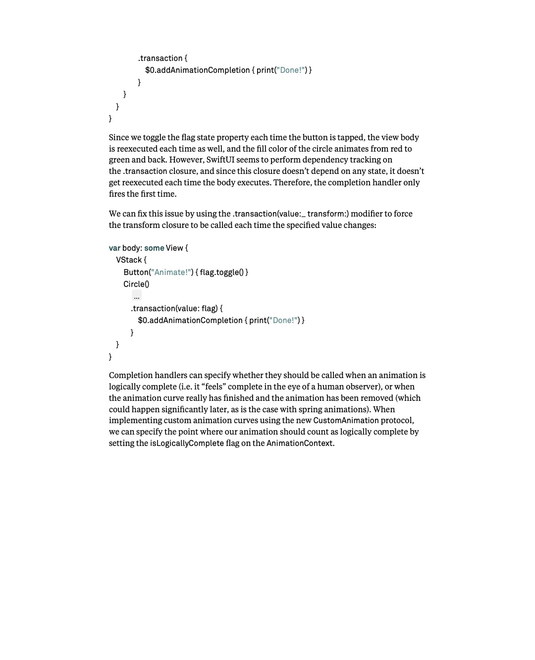 원문 115쪽: completion handler의 dependency와 논리적 완료 시점