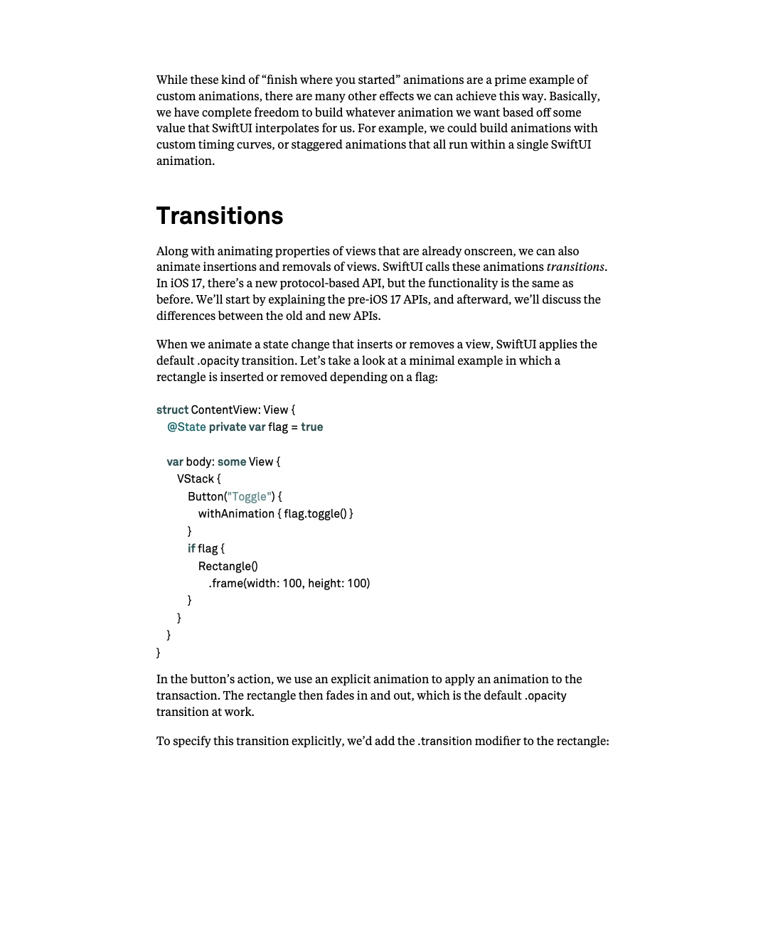 원문 120쪽: View 삽입과 제거에 적용되는 기본 transition