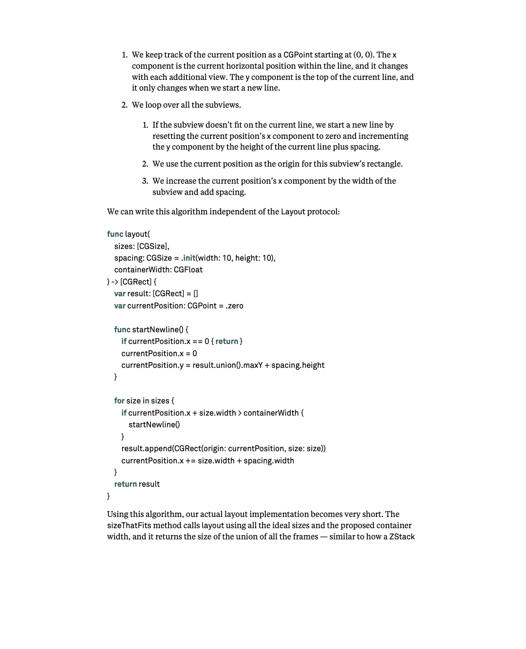 원문 133쪽: 줄바꿈 위치를 계산하는 layout algorithm